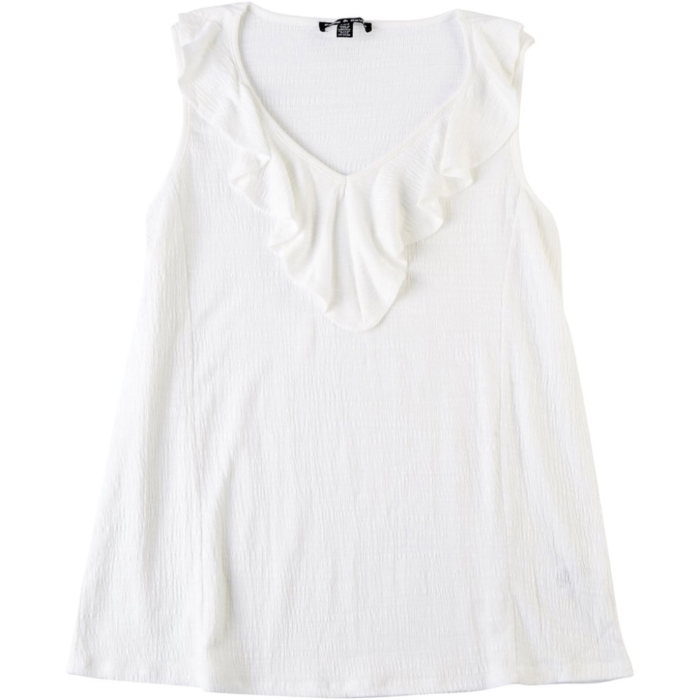 Cable & Gauge White textured sleeveless top like new